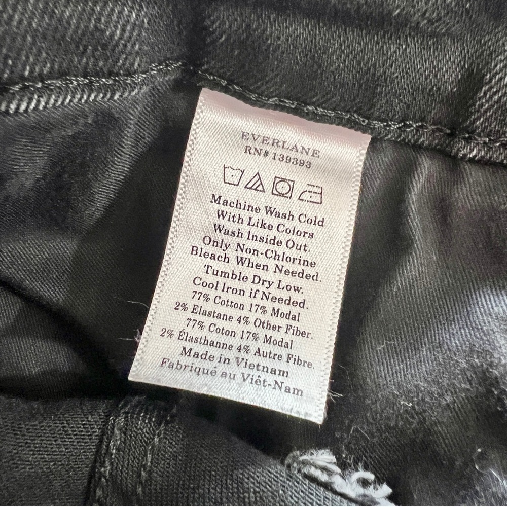 Everlane The Authentic Skinny Jeans Womens 28 Black Dark Wash High Rise Stretch - Picture 9 of 9